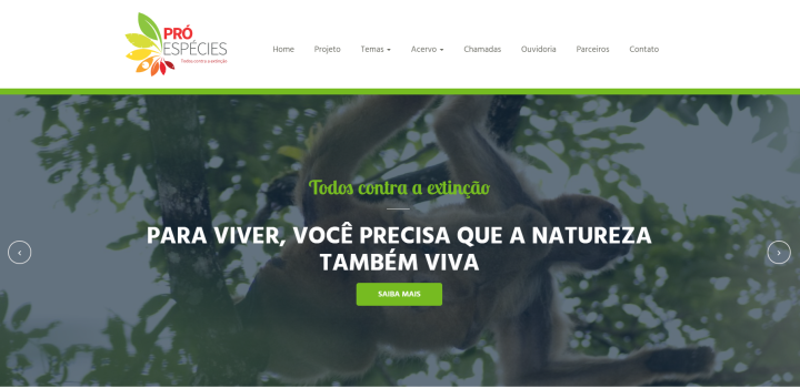 Está no ar o site do Projeto Pró-Espécies: Todos contra a extinção