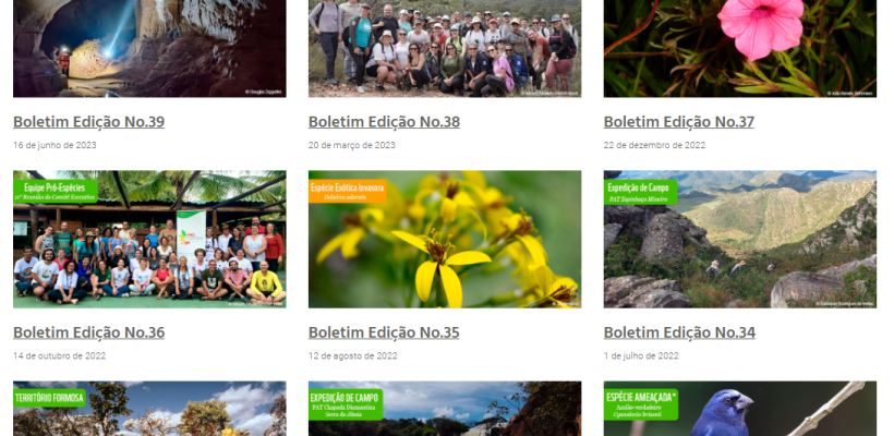 Acervo virtual com todos os Boletins Pró-Espécies é disponibilizado para leitura